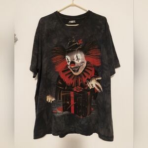 Men's Short Sleeve Black Graphic Clown Tee